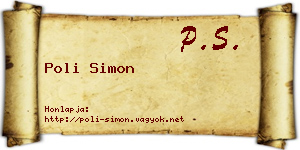 Poli Simon névjegykártya